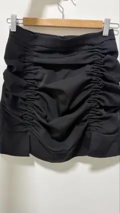 ブラック ギャザー入り ミニスカート