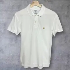 ブルックスブラザーズ ポロシャツ メンズ 白 ロゴ刺繍 コットン S