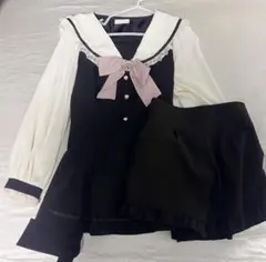 リズリサ LIZLISA セーラーカラーセットアップ ブラック 黒