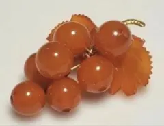 ヴィンテージ琥珀べっ甲　ぶどう房ブローチ