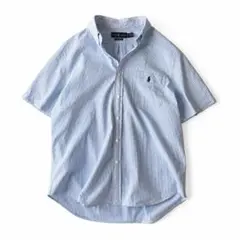 美品 現行 ラルフローレン BD シアサッカー S/S シャツ XL ストライプのサムネイル