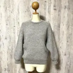 ■美品■希少 アルパカ100%　クルーネック ニット セーター　長袖　グレー