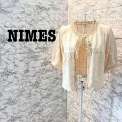 【r21】NIMES レース装飾 七分袖 カーディガン クリーム　前開きのサムネイル