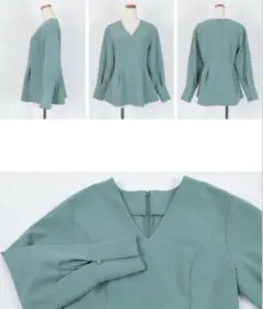 ur's Vネックフレアトップス グリーン