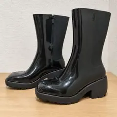 melissa NANCY レインブーツ ブラック 厚底 長靴 melissa NANCY レインブーツ ブラック 厚底 長靴 - メルカリ