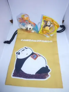 b★未使用★パンダコパンダ 巾着袋とパンダカー×スティッチ キーホルダー他3点のサムネイル