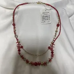 coeuriche 2連ネックレス レッド