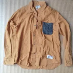 日本製 Harris Tweed 長袖シャツ オレンジ Lサイズのサムネイル