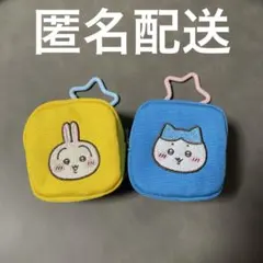 【2個セット】ちいかわ カラビナつき刺繍スクエアミニポーチ ハチワレ うさぎ