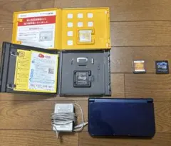 Newニンテンドー3DS LL メタリックブルーと充電器とソフト4本