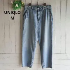 【ユニクロUNIQLO】M ライトブルー ストレートデニムパンツ