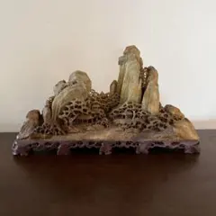 中国 天然石 置物 細密彫刻 石彫刻 山水風景の工芸品 - メルカリ