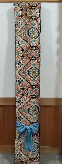 お琴カバー【油単 ゆたん】未使用正絹袋帯リメイク ハンドメイド 和