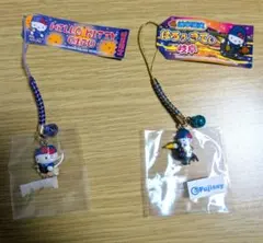 【未使用】ご当地キティ　岐阜限定　鵜飼　鵜匠　根付け　ストラップ　2個セット