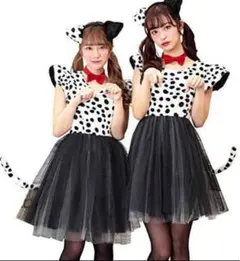 ダルメシアン コスプレ衣装 耳としっぽ付き