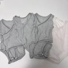 ユニクロ　コットンメッシュボディスーツ/ノースリーブ/前開き　70