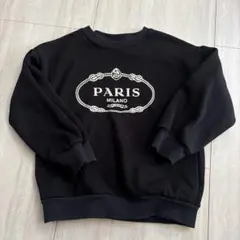 韓国子供服 PARIS MILANO 裏起毛トレーナー サイズ110 黒