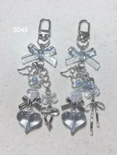ビーズキーホルダー 青 水色 クラゲ 星 韓国 y2k コレクトブック