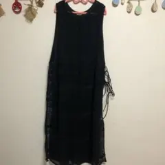 SM2 ブラックレース編みノースリーブワンピース