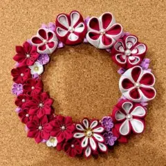 つまみ細工　華リース　R716