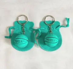 バスケットボールキーホルダー　ブルー　2個セット
