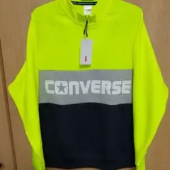 新品コンバースジップアップトレーナー*Mサイズ*蛍光イエロー×ネイビー