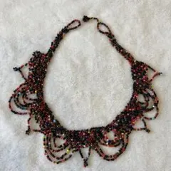 ハンドメイド　ビーズアクセサリー　ネックレス