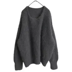 2542 美品 ふわふわニット プルオーバー グレー F
