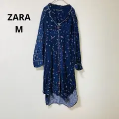 ZARA 花柄 ネイビー ワンピース パンツ ルームウェア