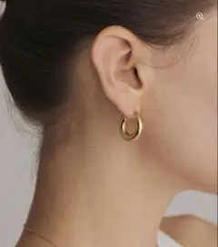 CENE ゴールド　シンプルフープピアス