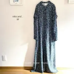 niko and...フラワープリント前開きロングワンピースグリーン7800