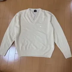 ARMANI アルマーニ　アイボリー ホワイト　長袖セーター ウール100%