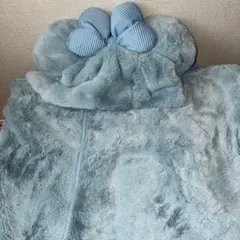 ディズニー ミニーマウス フード付き ボアブランケット ポンチョ 水色