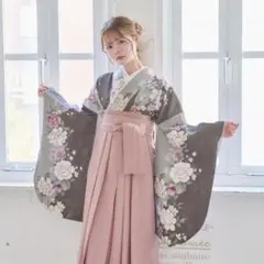 新品袴4点セット 卒業式 小学生 大学生 レディース ブラウン 茶色 96MPK