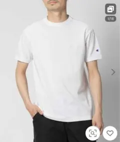 tシャツ 「Champion」ワンポイントカノコＴシャツ メンズ　ホワイト