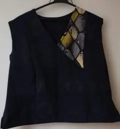 ネイビー Vネック ベスト ノースリーブ