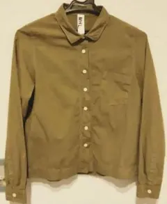 美品 MHL 秋色カーキグリーン長袖シャツⅠ