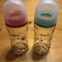 240ml 哺乳瓶 2本セット Pigeon ガラス製　 母乳実感