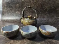 銘有り　陶器 急須 湯呑み セット 茶器　蔓　インテリア