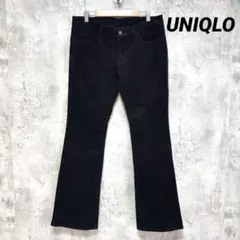 【UNIQLO】コーデュロイ ブーツカット フレアパンツ ブラック M