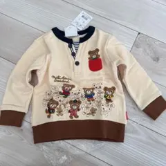 ミキハウス クマ柄 トレーナー アイボリー