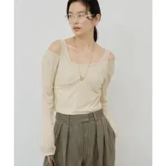 GALLARDAGALANTE シアーレイヤードカットソー beige