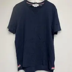 THOM BROWNE ネイビー Vネック Tシャツ