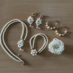 フェリシモ　パール風アクセサリー5点セット