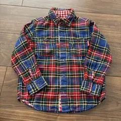 ミキハウス チェック柄 長袖シャツ