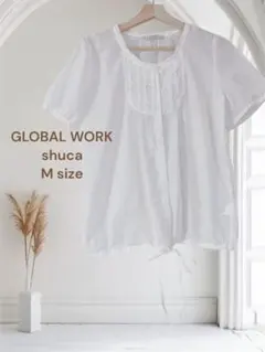 【未使用 】GLOBAL WORK shuca 半袖ブラウス M ホワイト