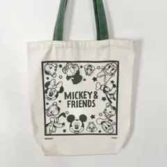ダイソー コラボ ディズニー ミッキーフレンズ トートバッグ 緑