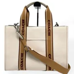 極美品　COACH CM067 スミス 2way トートバッグ レザー シボ革