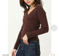 新品未使用タグ付きリエンダカシュクールリブニットTOP