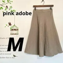 PINK ADOBE /千鳥格子柄 チェックフレアスカート ロング ウエストゴム
